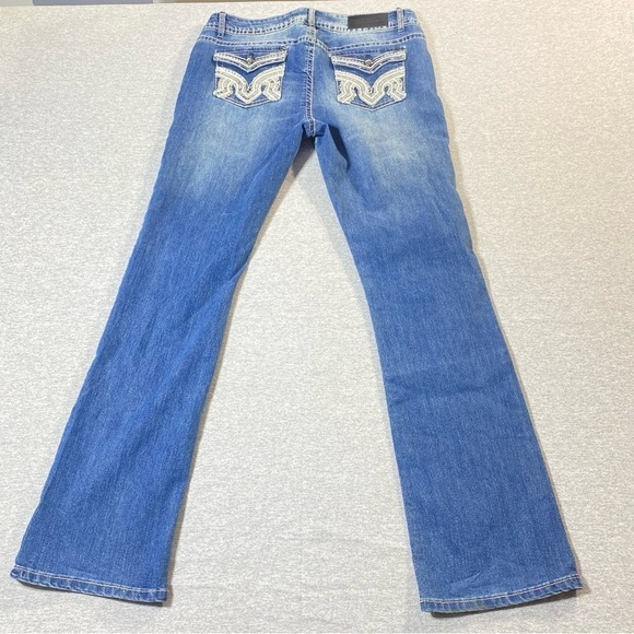 Twentyone Black Jeans Women 9/10R Blue Low Rise Slim Boot Sequins Casual Denim - Picture 7 of 16